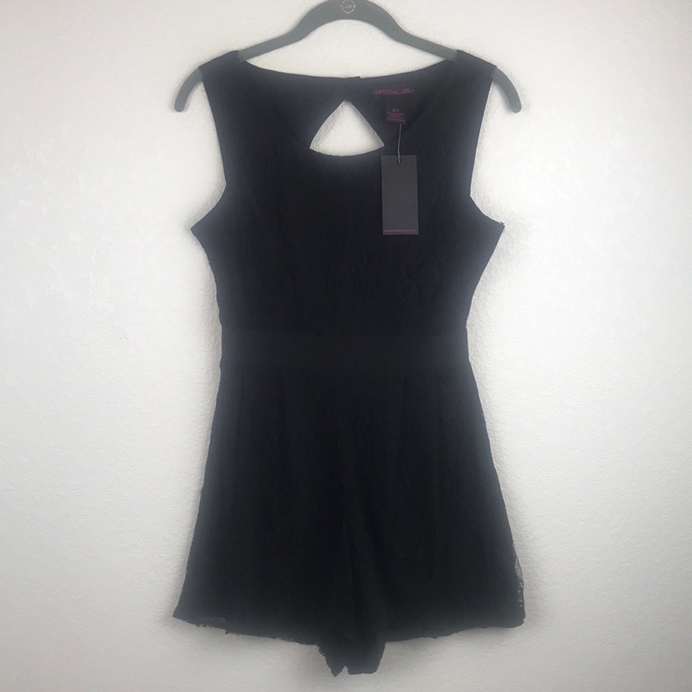 Material Girl Lace Romper Sleeveless XS Black NEW